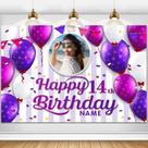 Banner de decoração Decode Feliz 14º aniversário personalizado