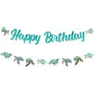 Banner de decorações de aniversário Jollyboom Turtle Sea Theme