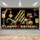 Banner de decorações de aniversário Kircirx 4th Excavator Dump Truck Banner de decorações de aniversário Kircirx 4th Excavator Dump Truck