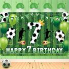 Banner de decorações de festa: 7º aniversário de futebol para meninos, 185x110cm Banner de decorações de festa: 7º aniversário de futebol para meninos, 185x110cm
