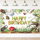 Banner de decorações de festa Avezano Bugs Happy Birthday 6x3,6 pés