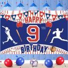 Banner de decorações de festa do 9º aniversário do RUMIA Baseball