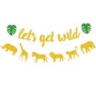 Banner de decorações de festa Let's Get Wild Animal Theme