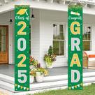 Banner de decorações de formatura 2025 GRAD Green Class of 2025