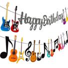 Banner de festa C L Cooper Life Guitar Birthday com recorte de 2 peças