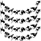 Banner de festa Henoyso Black Dragon Birthday 4 unidades