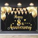 Banner de fundo HAMIGAR Feliz 8º aniversário 1,8 x 1,2 m