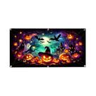 Banner De Halloween Luminoso UV De Abóbora Neon, Grande Decoração De Parede Em Tecido Fluorescente