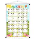 Banner de Lona Educativo Alfabeto Letras Cursivas e Forma Jardim Flores - 85x60cm Banner de Lona Educativo Alfabeto Letras Cursivas e Forma Jardim Flores - 85x60cm