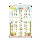 Banner de Lona Educativo Alfabeto Letras Cursivas e Forma Jardim Flores - 85x60cm