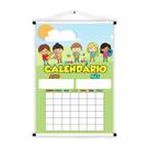 Banner de Lona Educativo Calendário Dia Mês Ano 70x55cm