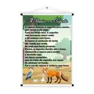 Banner de Lona Educativo Fabula Historia Infantil A Raposa e a Cegonha 70x55cm
