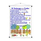 Banner de Lona Educativo Fabula Historia Infantil A tartaruga e o Coelho 70x55cm