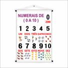 Banner de Lona Educativo Numerais de 0 a 10 Ilustrado 70x55cm