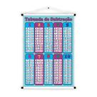 Banner de Lona Educativo Tabuada de Subtração Roxo e Azul 70x55cm