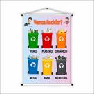Banner de Lona Educativo Vamos Reciclar - 85x60cm