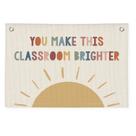 Banner de lona Wheatwin Boho Classroom 50x75cm de linho