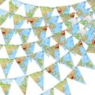 Banner de mapa Bon Voyage com decorações temáticas de viagem, 120 unidades