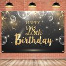 Banner de pano de fundo de aniversário HAMIGAR 28th Happy 28 Years Old