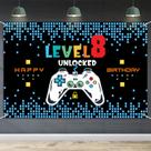 Banner de pano de fundo de aniversário HAMIGAR 6 x 4 pés Feliz 8º aniversário