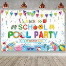 Banner de pano de fundo PTFNY Back to School Pool Party 115x180cm