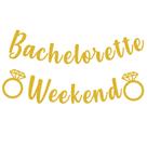 Banner Difuento Fim de Semana de Despedida de Solteira Glitter Dourado