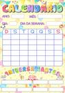Banner Educativo Calendário Aniversariantes Aquarela Animais 85x60cm Banner Educativo Calendário Aniversariantes Aquarela Animais 85x60cm