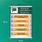 Banner Educativo em Lona Regras de Convivência 70x55cm