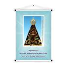 Banner Educativo em Lona Religioso Nossa Senhora Aparecida Agradeço a Graça Alcançada Azul Luz do Sol