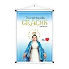 Banner Educativo em Lona Religioso Nossa Senhora das Graças Rogai por Nós Degrade Azul