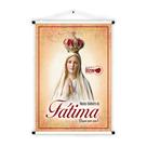 Banner Educativo em Lona Religioso Nossa Senhora de Fátima Rogai por Nós Textura Flores