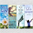 Banner EYNDYN 60x180cm, 4 unidades de bandeiras de igrejas cristãs
