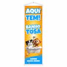 Banner Faixa Lona Aqui Tem Banho e Tosa Pet Shop 100x70