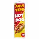 Banner Faixa Lona Aqui Tem Cachorro Quente Lanchonete 100x30