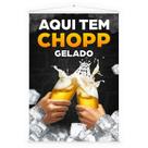 Banner Faixa Lona Aqui Tem Chopp Gelado Bar Boteco 100x70