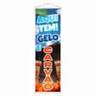 Banner Faixa Lona Aqui Tem Gelo Carvão Distribuidora 100x30
