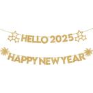 Banner Feliz Ano Novo 2025 - 3m Glitter Dourado - KatChon