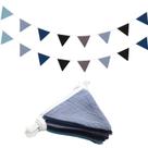 Banner Flags Oudain, guirlanda de berçário de 4,7 m, algodão, azul