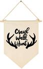 Banner GEANHIL Crawl Walk Hunt Tela de algodão 40x28 cm