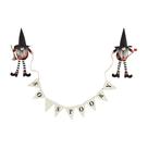 Banner Gnomo de Halloween Assustador em Lã Feltrada 58 cm