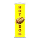 Banner Hot Dog Cachorro Quente Lanche Amarelo 100x30cm Banner Hot Dog Cachorro Quente Lanche Amarelo 100x30cm