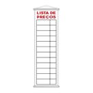 Banner Lista de Preços Tabela Serviço Vendas Lona 100x30cm