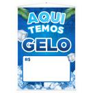 Banner Lona Faixa Divulgação Vendas Exibição Temos Gelo Aqui Comércio Distribuidora Bar 100x70 Impressão Digital Alta Qualidade Resolução Premium