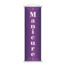 Banner Manicure Salão De Beleza Serviço Lona Roxo 100x30cm