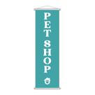 Banner Pet Shop Veterinário Animais Serviço Azul 100x30cm