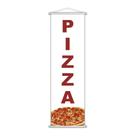 Banner Pizza Pizzaria Comida Serviço Lona Branco 100x30cm Banner Pizza Pizzaria Comida Serviço Lona Branco 100x30cm