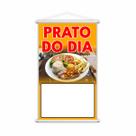 Banner Prato do Dia Restaurante Preço Fundo Branco 60x40cm