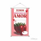 Banner pronto Morango do Amor BA 637 medida 45x70 cm arte pronta