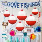 Banner Renbuzhu Gone Fishing Party de 2,5 m com lanternas