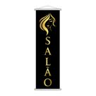Banner Salão De Beleza Mulheres Lona Serviço Preto 100x30cm